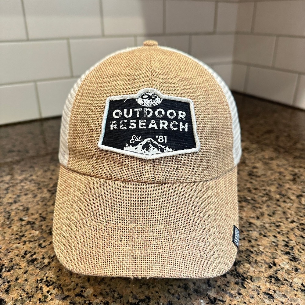 Outdoor Research Trucker Hat Adjustable Tan Cream Mesh Snapback Cap
